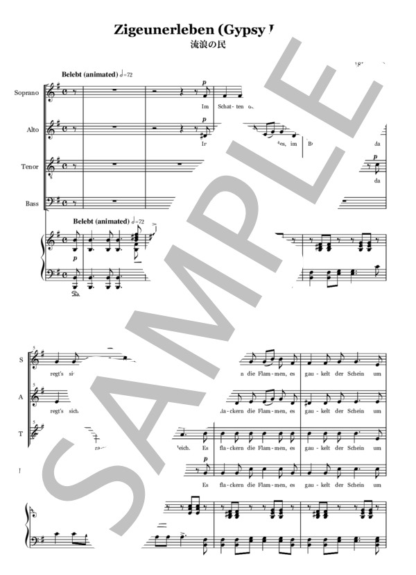 楽譜】R.シューマン 流浪の民 Zigeunerleben ドイツ語原詞 / ロベルト