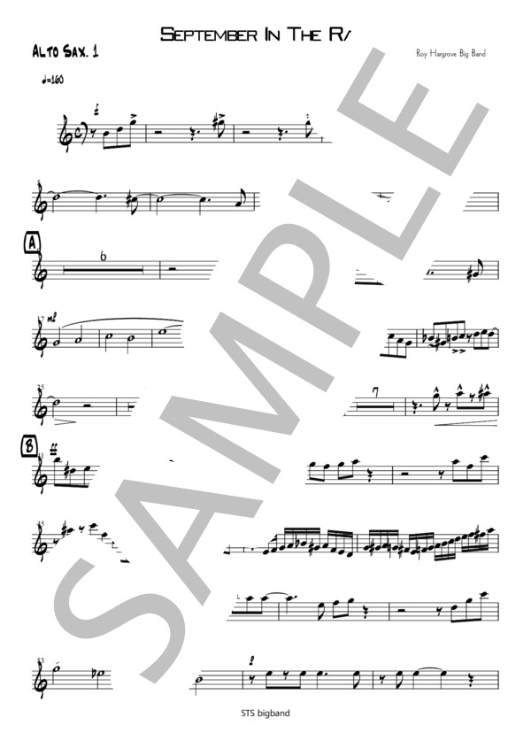 楽譜】Septeber In The Rain / Roy Hargrove Big Band / ROY HARGROVE
