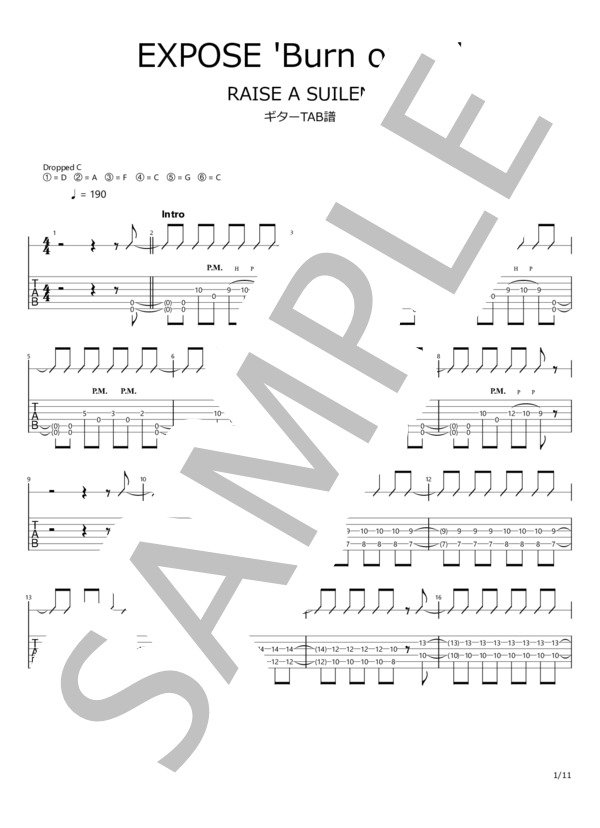 楽譜】EXPOSE 'Burn out!!!' / RAISE A SUILEN レイズ ア スイレン